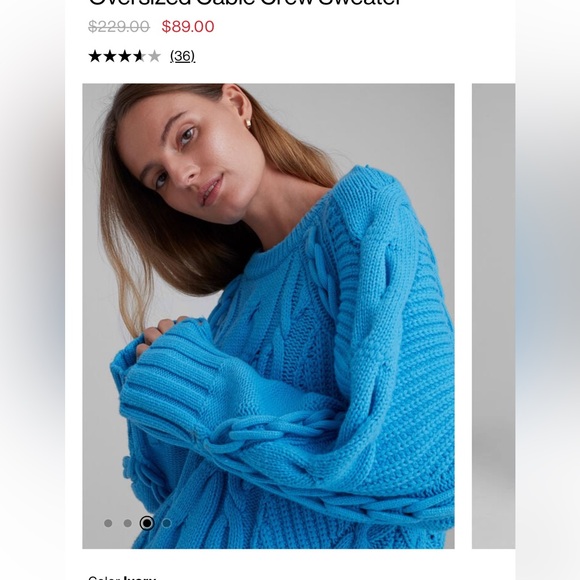 Cable crew oversized sweater - Picture 2 of 4